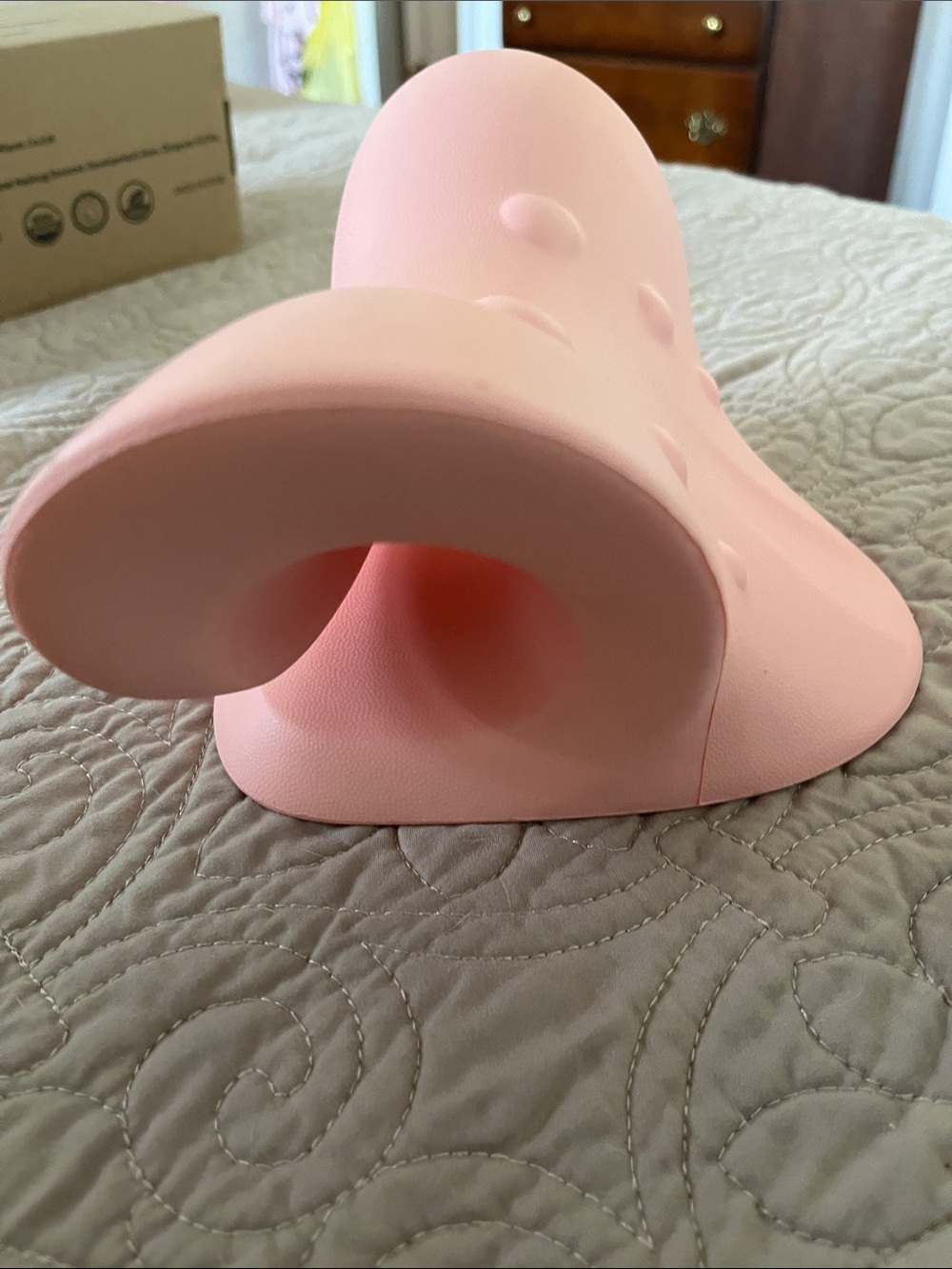 Pink Textured Silicone Neck/Back Support Pillow